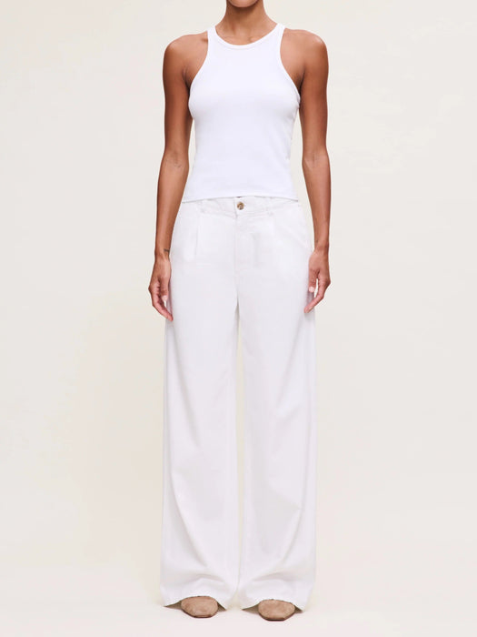 DL1961 Isabel Wide Leg Mid Rise Jeans - White