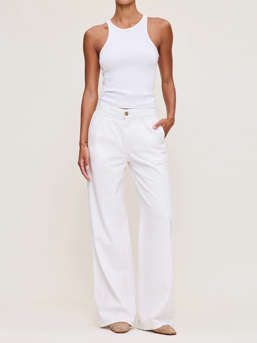 DL1961 Isabel Wide Leg Mid Rise Jeans - White