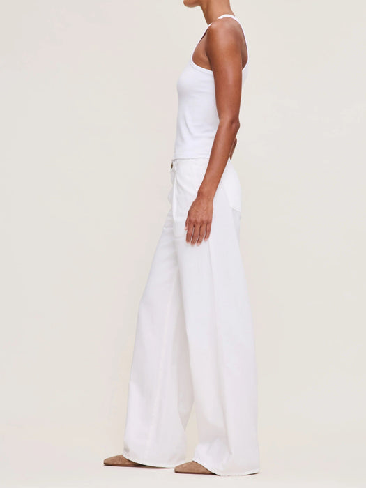 DL1961 Isabel Wide Leg Mid Rise Jeans - White
