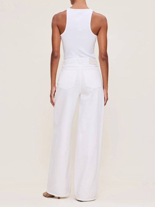 DL1961 Isabel Wide Leg Mid Rise Jeans - White