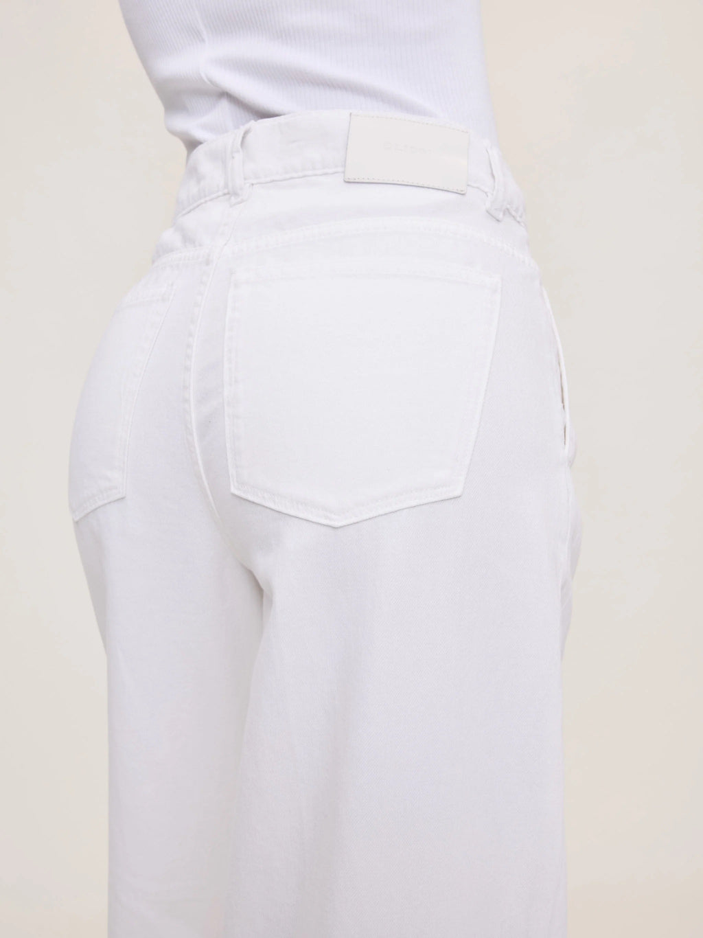 DL1961 Isabel Wide Leg Mid Rise Jeans - White