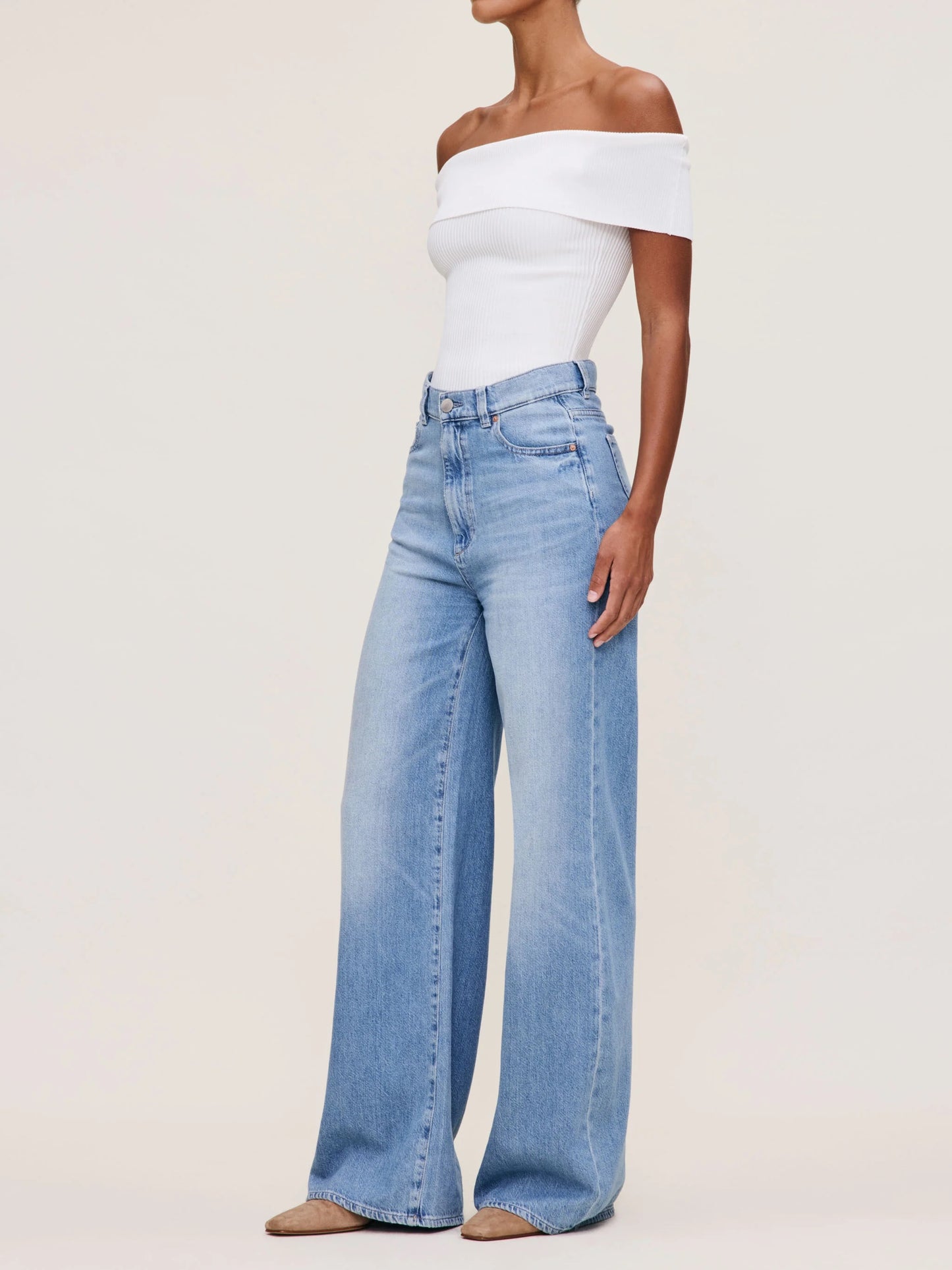 DL1961 Hepburn Wide Leg - River Bank