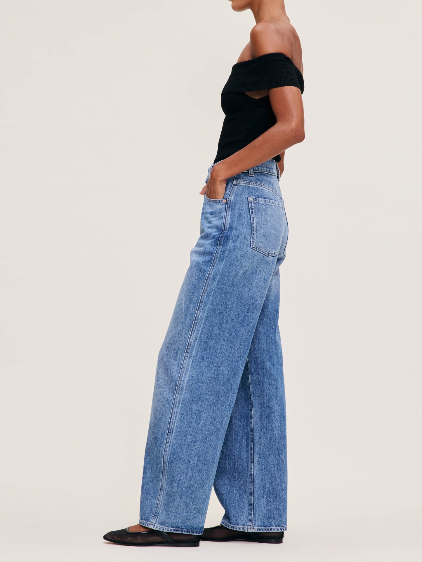 DL1961 Taylor Relaxed Barrel Ultra High Rise Jeans - Meadow Lake
