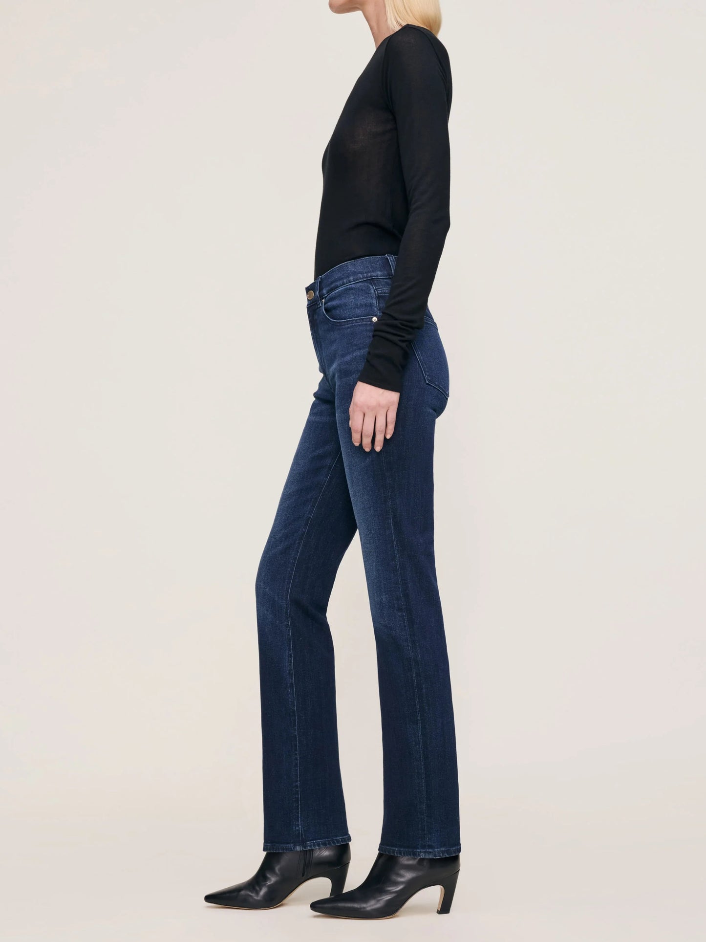 DL 1961 Patti Straight High Rise Vintage 31" Jeans - Blue Cave
