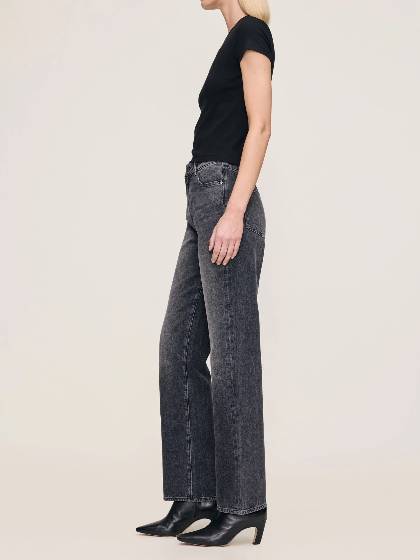 DL 1961 Karmine Refined Wide Leg High Rise Jeans - Nightshade