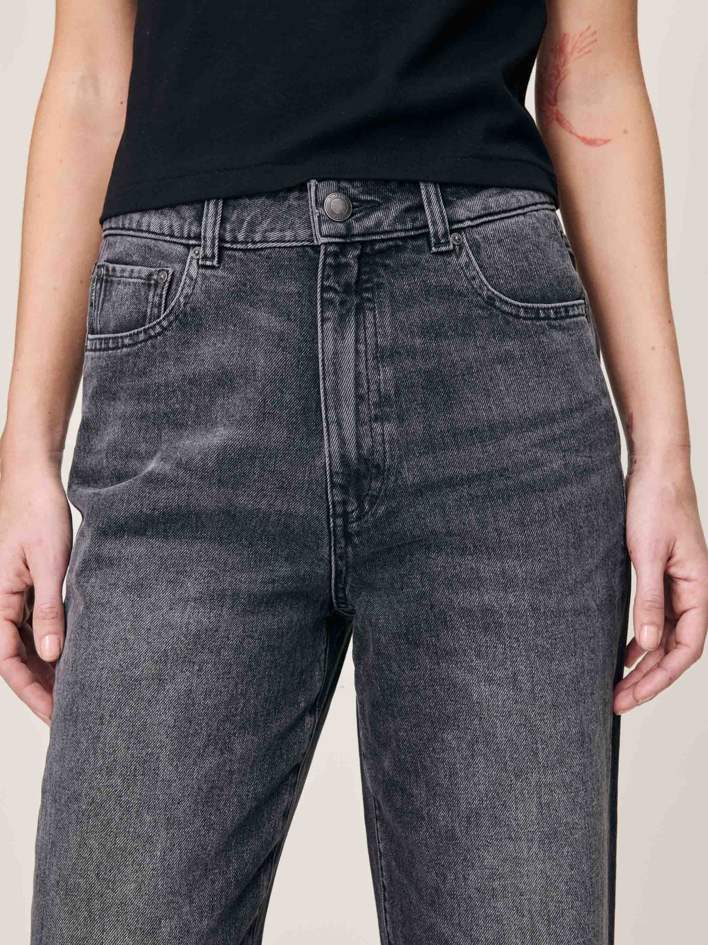 DL 1961 Karmine Refined Wide Leg High Rise Jeans - Nightshade
