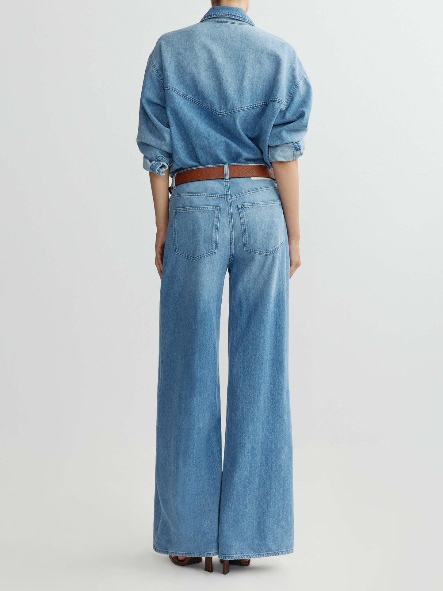 DL 1961 Alex Baggy Wide Leg Low Rise 32” Jeans - Riverbank Aura