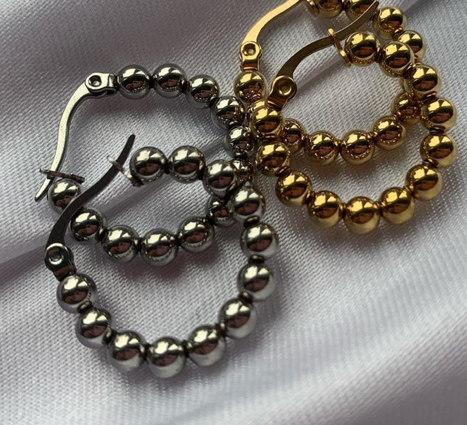 Mini Baller Hoop Earring - Silver