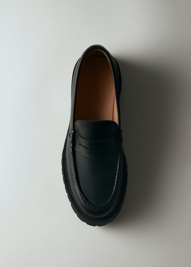 Dexter Black Leather Loafers - Black