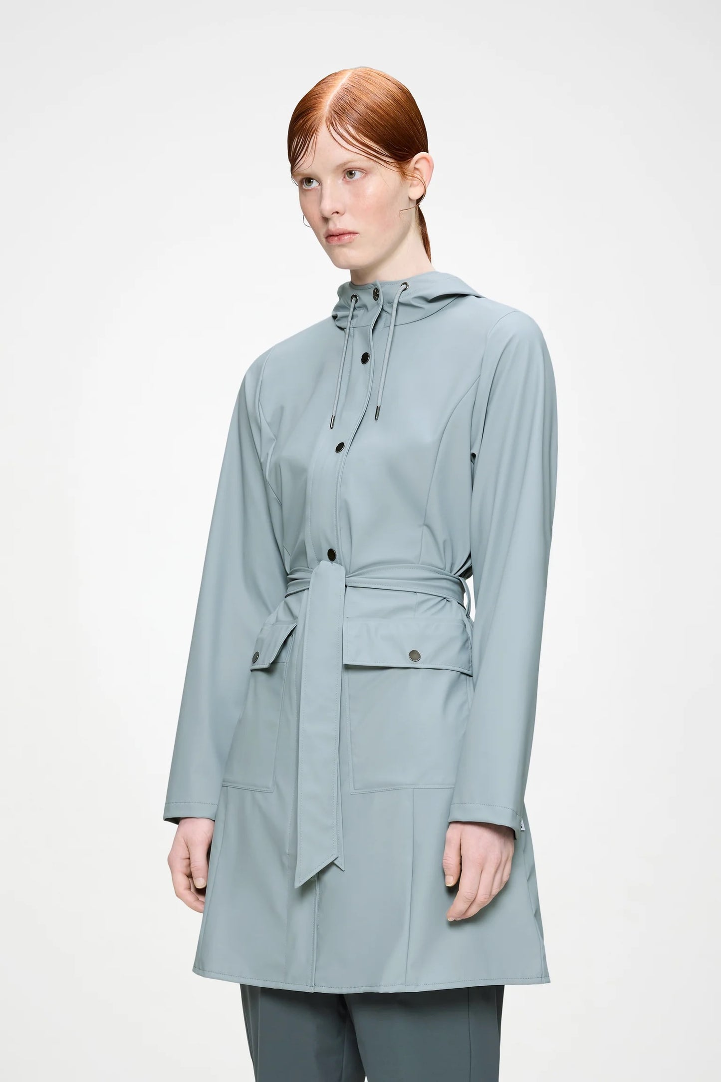 RAINS Curve Long Jacket - Pool