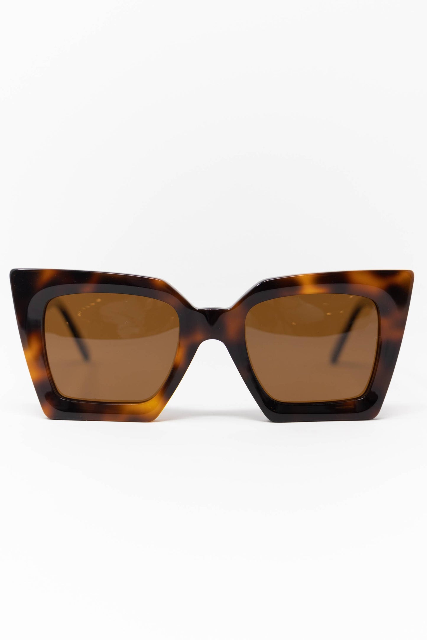 Monaco Angular Acetate Sunglasses in Dark Tortoise