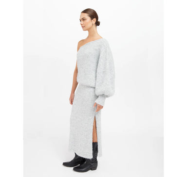 Victoria One Shoulder Sweater - Grey