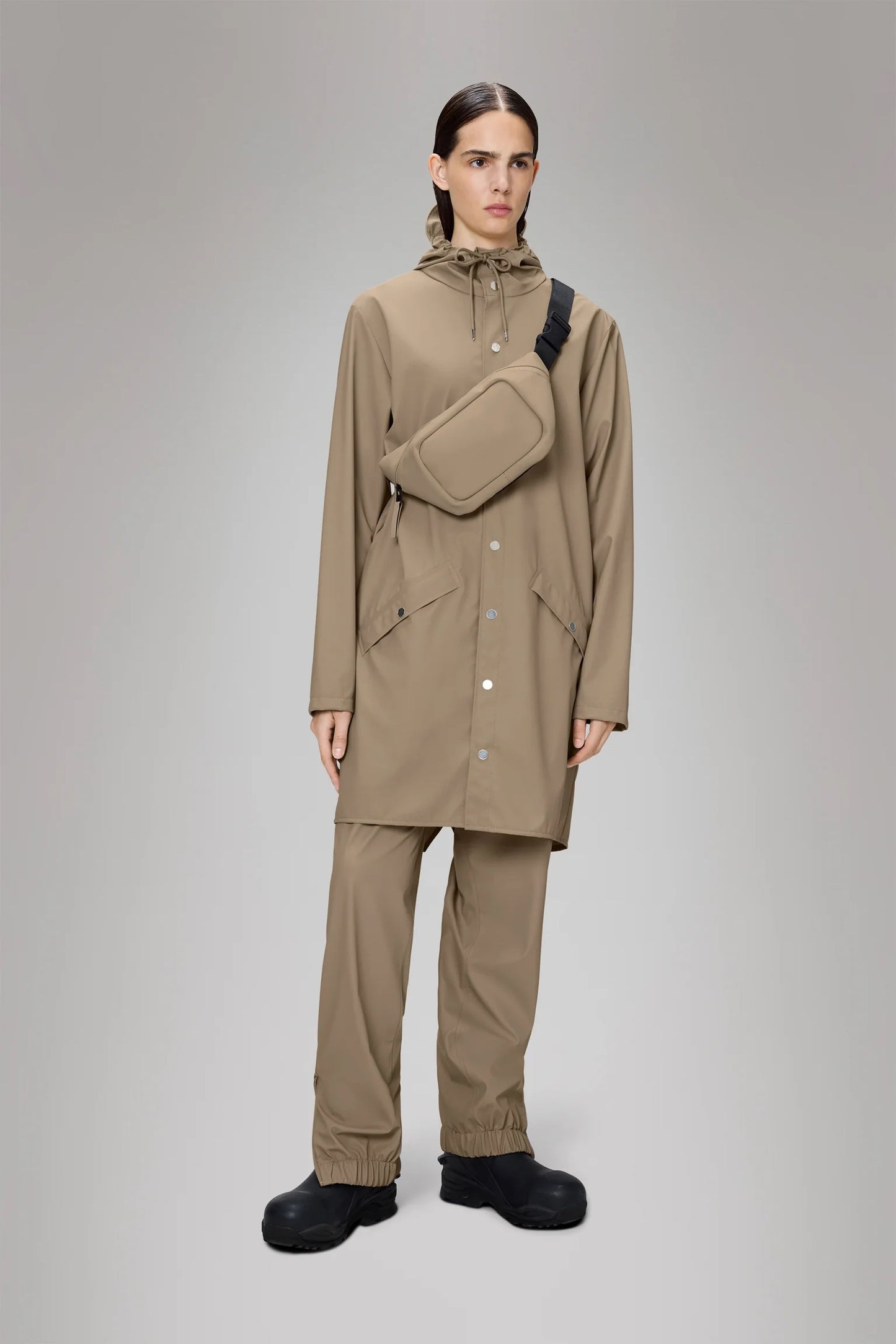 RAINS Long Jacket - Beige