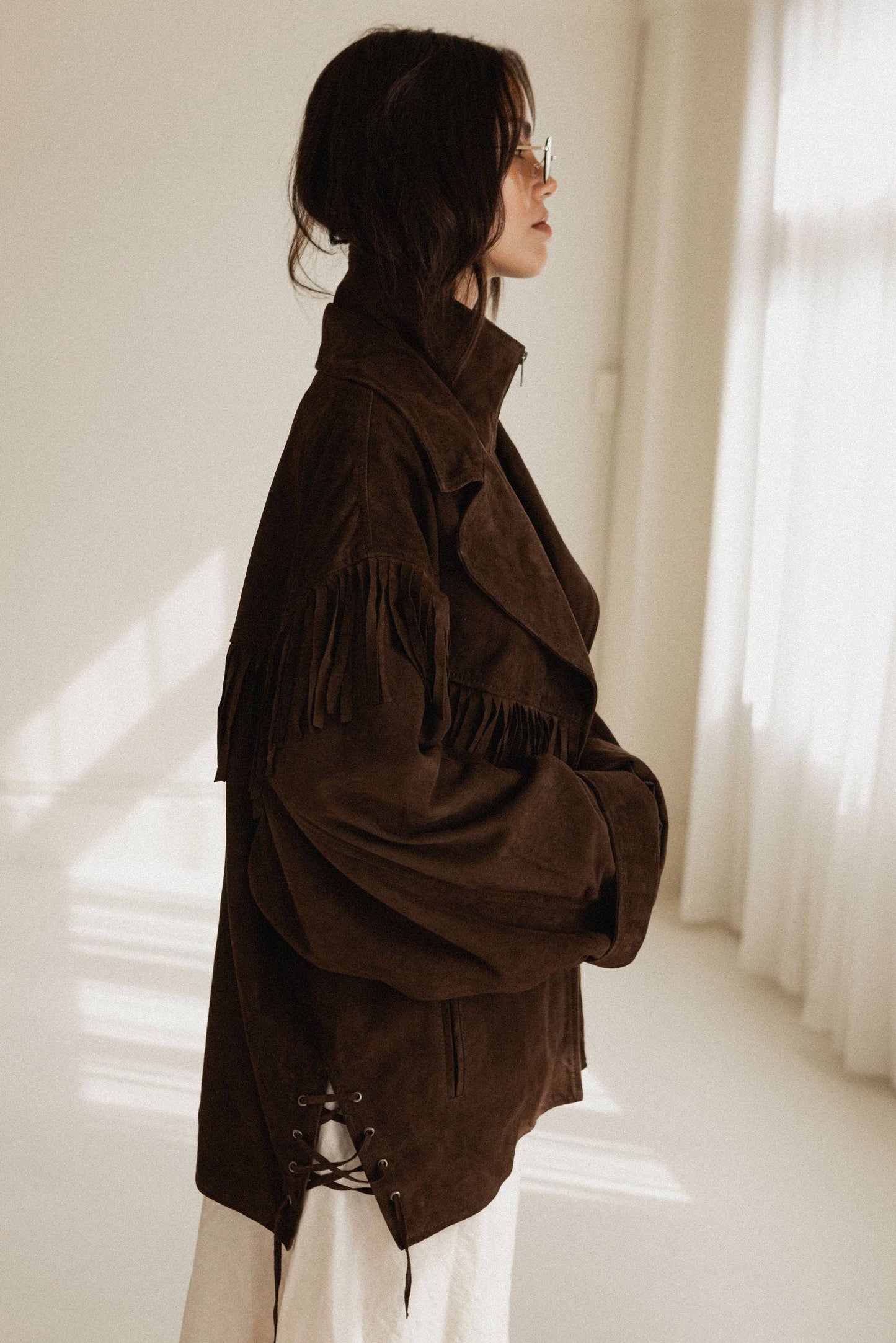 Clare Suede Jacket - Black