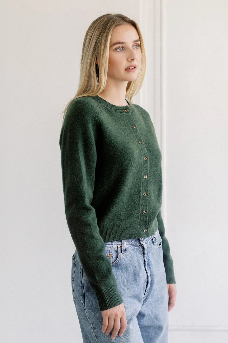 Brunette the Label Little Sister Cardigan - Chive