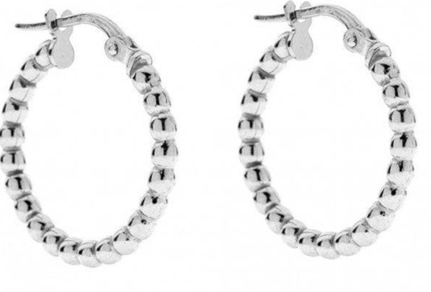 Mini Baller Hoop Earring - Silver