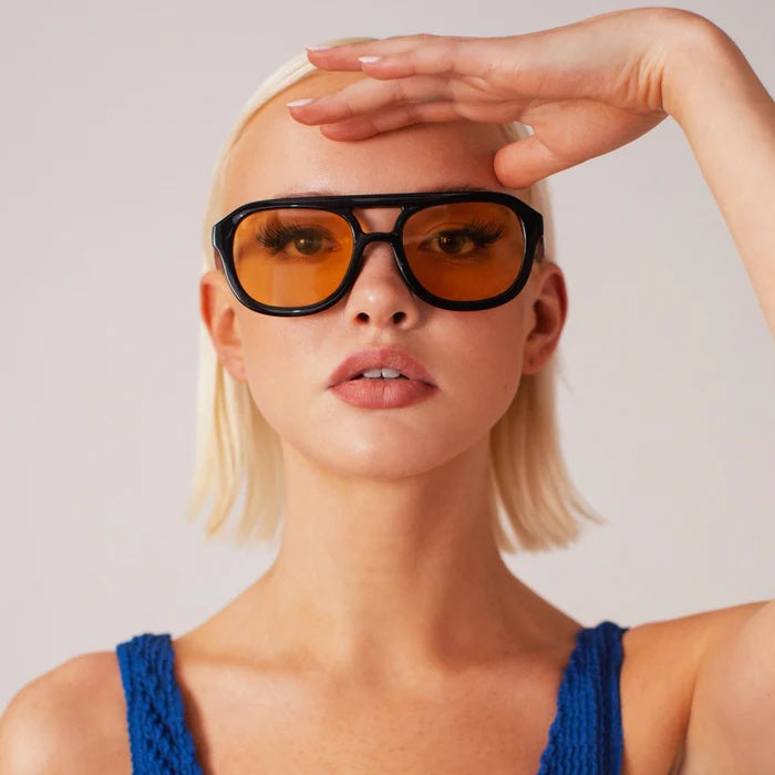 Shady Lady Olivia Sunglasses - Black/ Orange