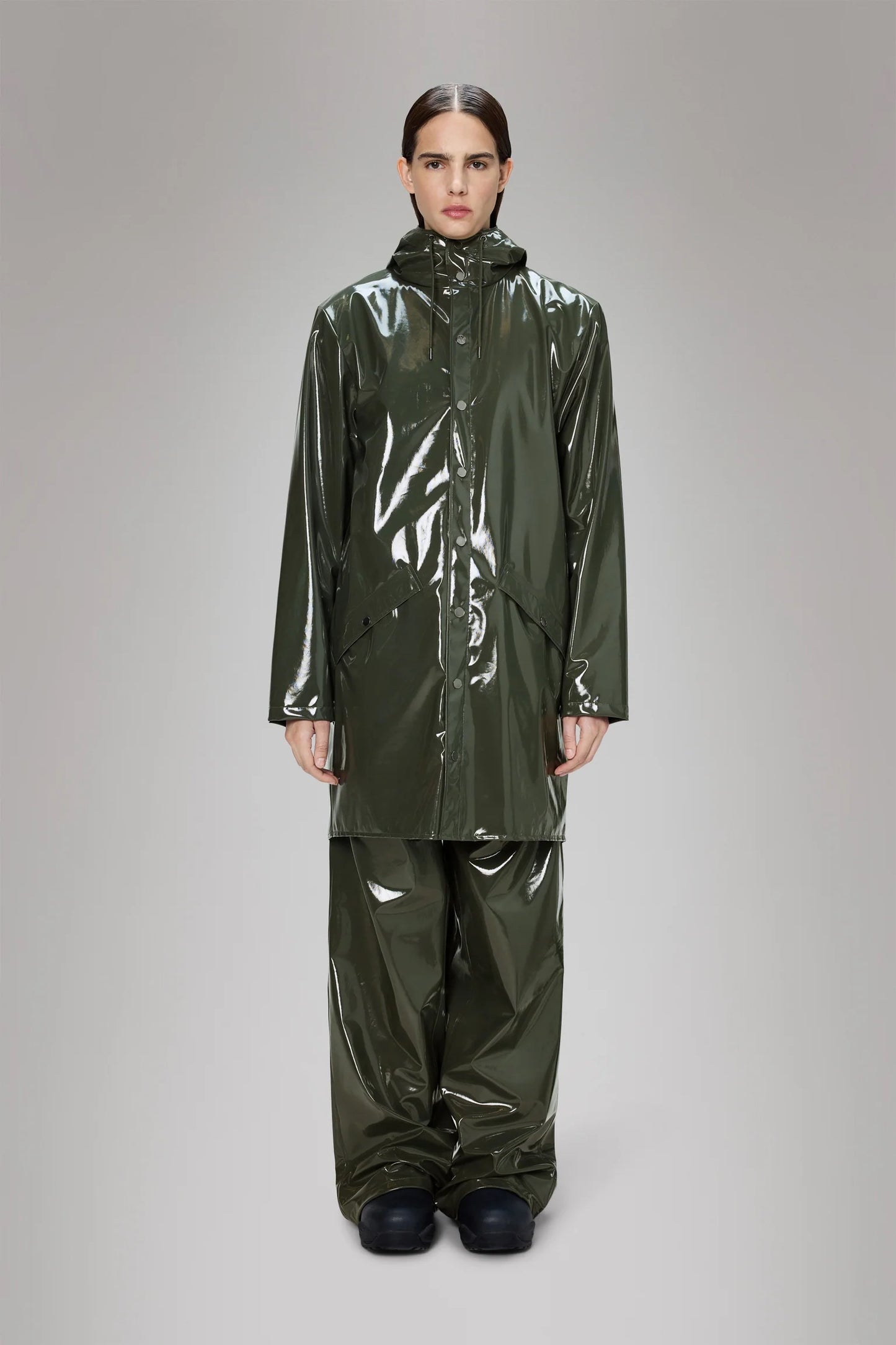 RAINS Long Jacket - Swamp