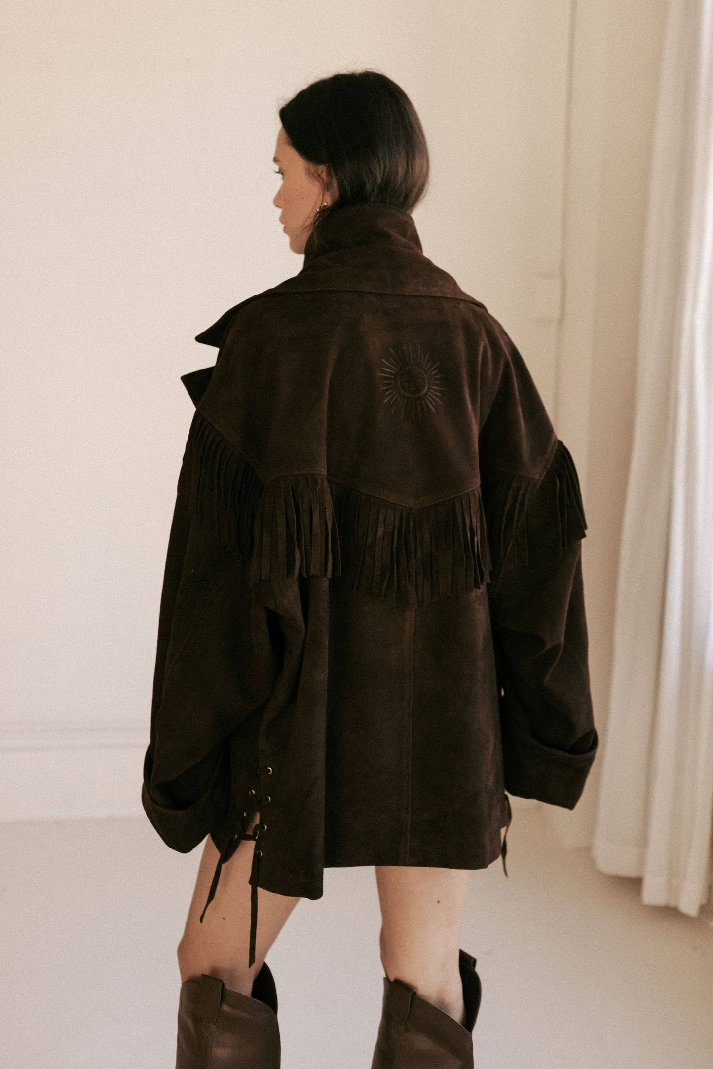 Clare Suede Jacket - Black