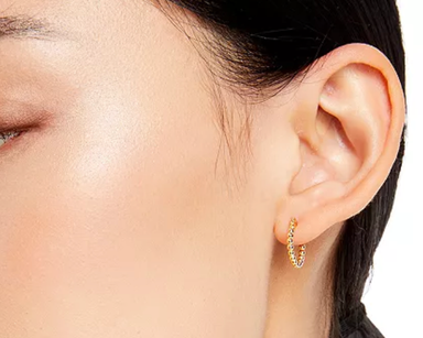 Mini Baller Hoop Earring - Gold