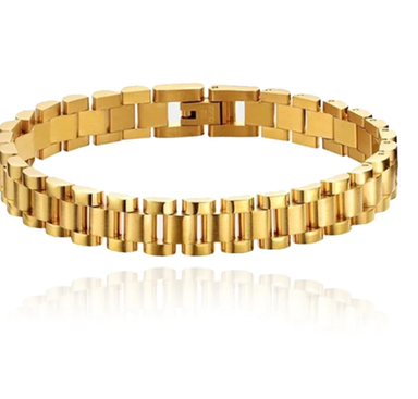 Watch Band Link Bracelet, Bangle - Gold