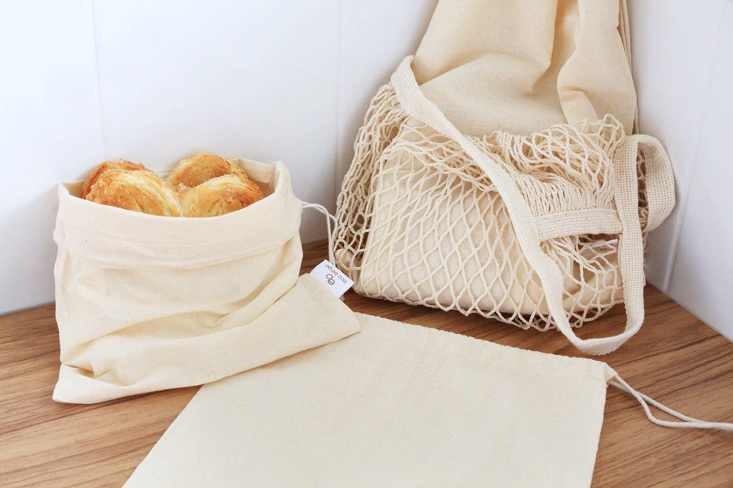 EcoBeige Cotton Canvas Bulk Food Bags - Set of 3