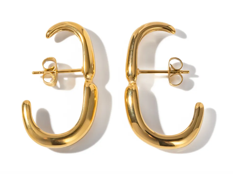 Ear Cuff Stud Earring - Gold