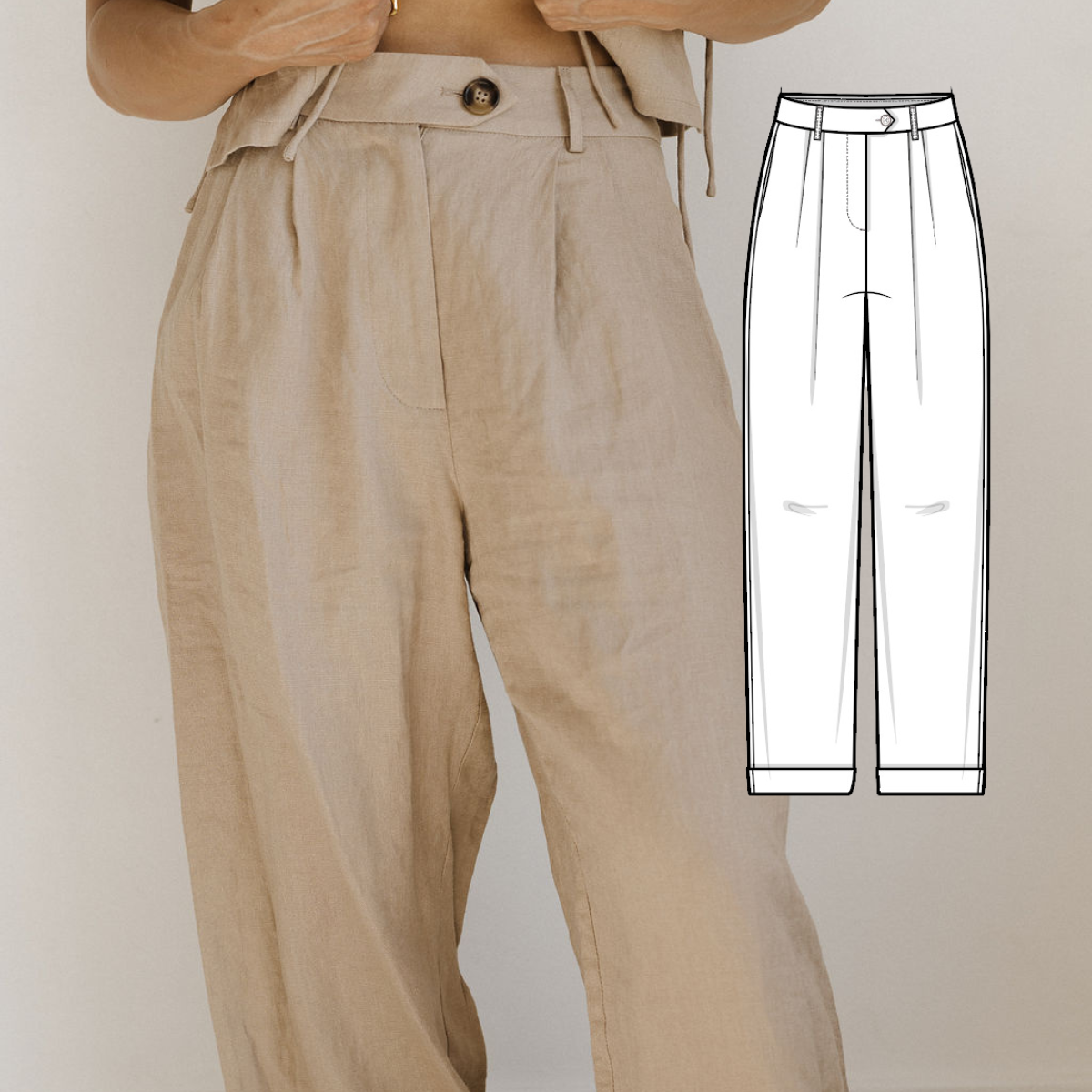Hendriks Jasmine Pant - Mushroom