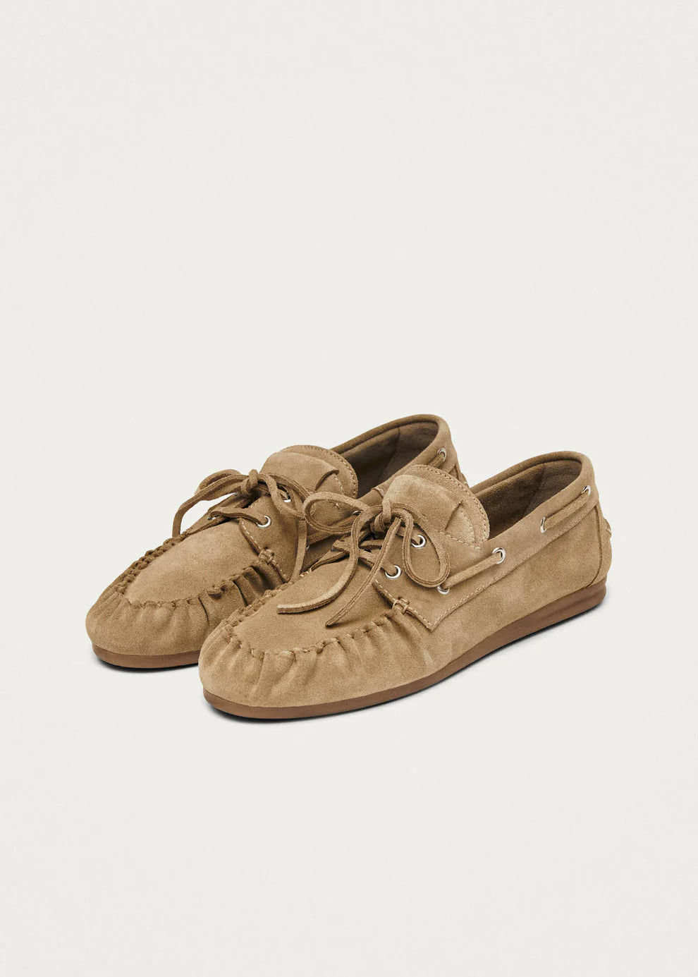 Alohas Rowan Suede Beige Leather Loafers