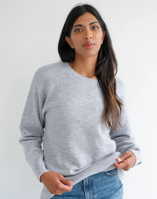 Brunette the Label Oversized Knitted Crew - Grey