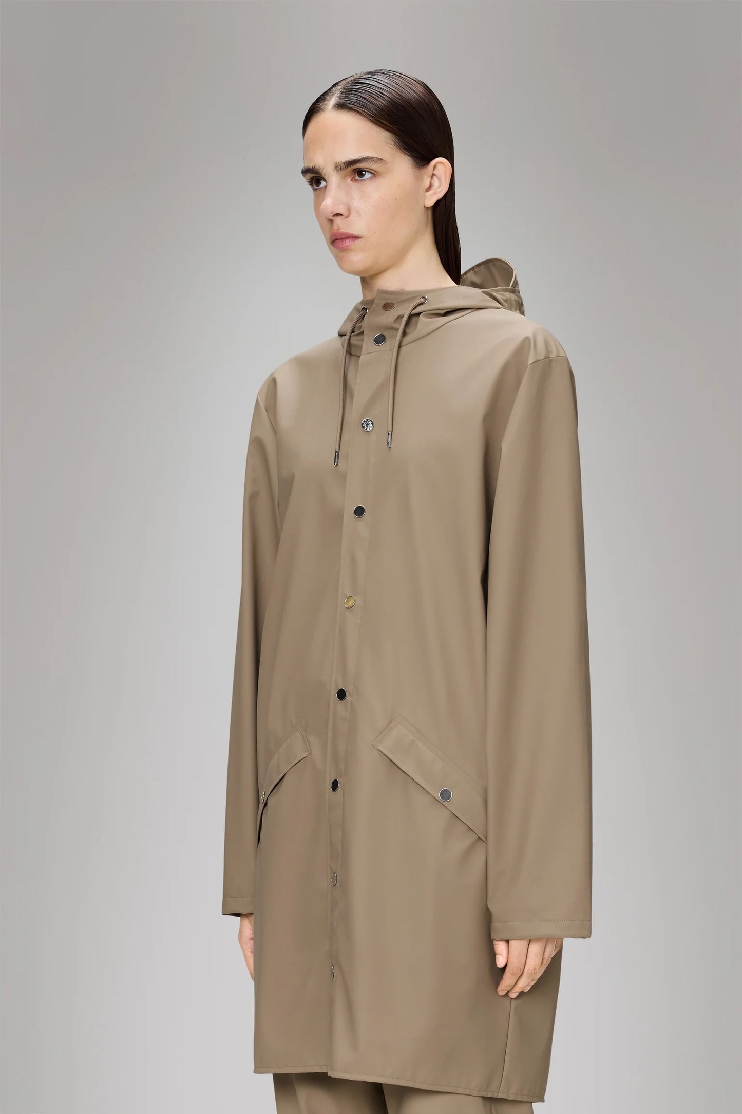 RAINS Long Jacket - Beige