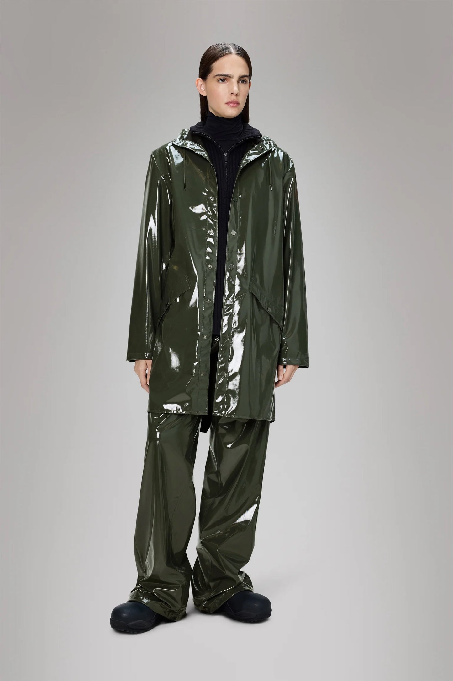 RAINS Long Jacket - Swamp
