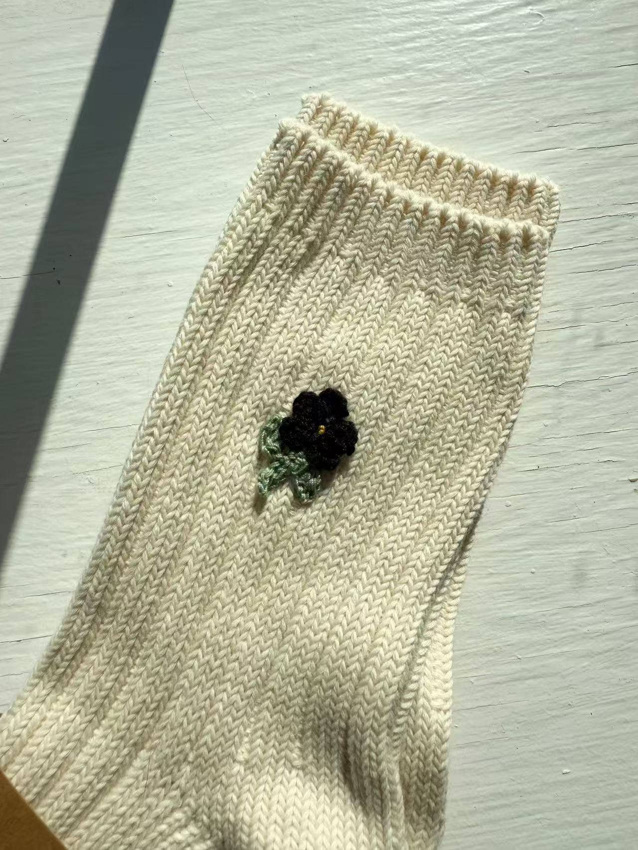 Crochet Wildflower Socks - Various Colours
