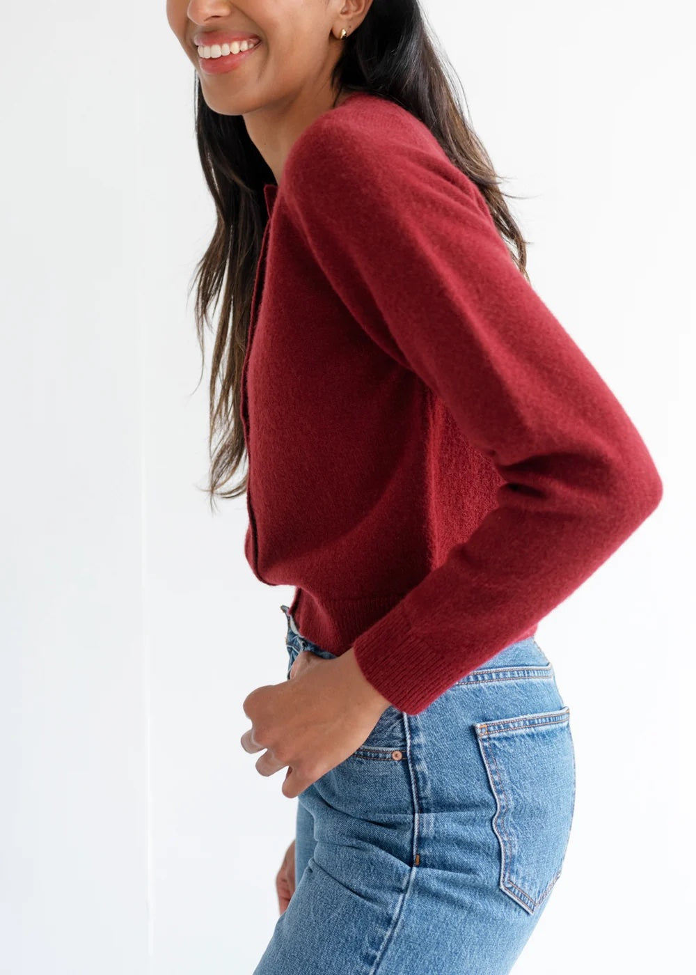 Brunette the Label Little Sister Cardigan - Burgundy
