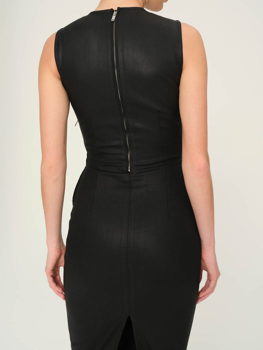 Esme Midi Dress - Black Coated