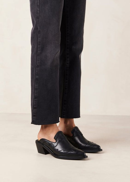 Weston Black Leather Mules