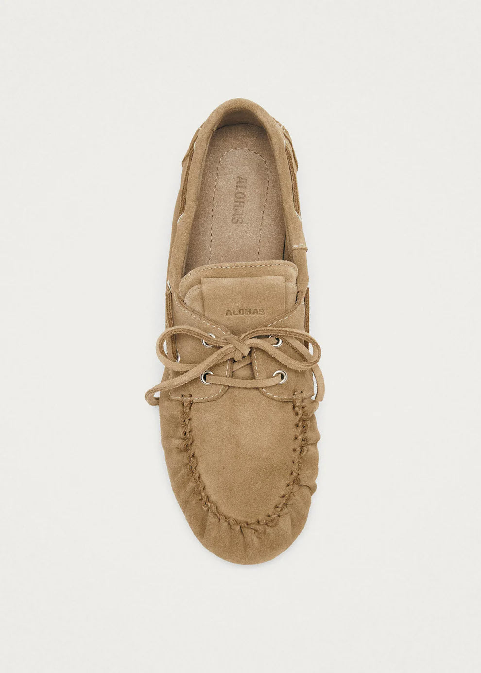 Alohas Rowan Suede Beige Leather Loafers