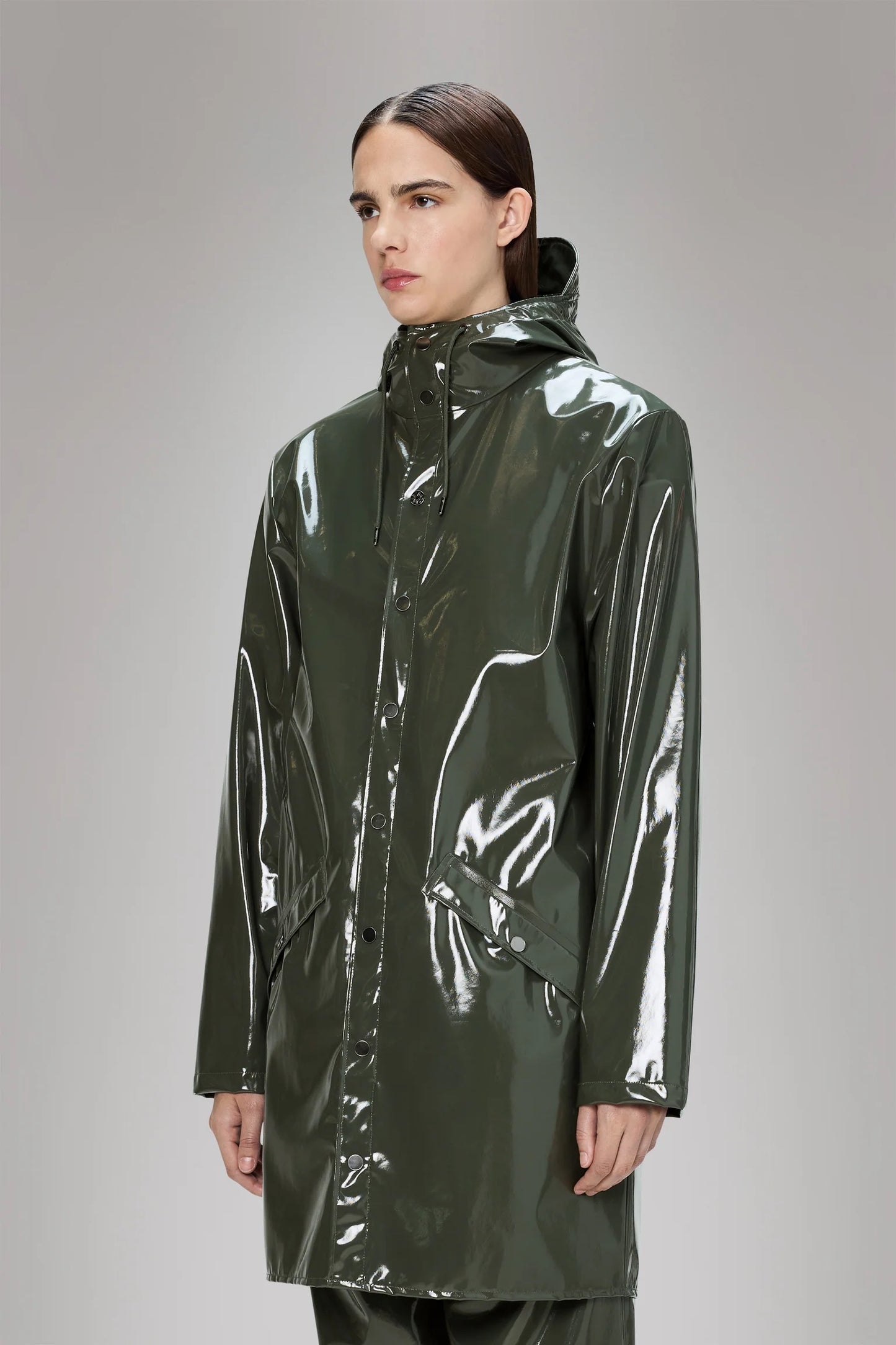 RAINS Long Jacket - Swamp
