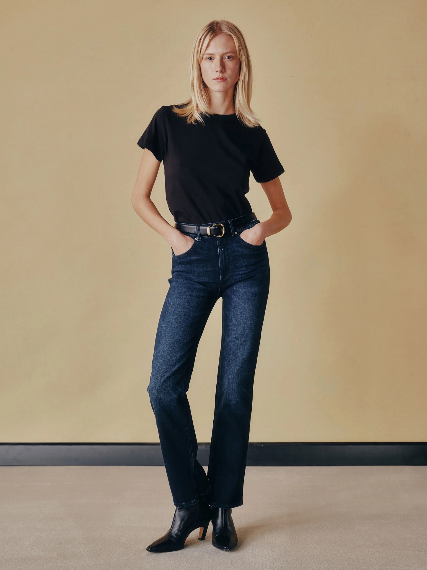 DL 1961 Patti Straight High Rise Vintage 31" Jeans - Blue Cave