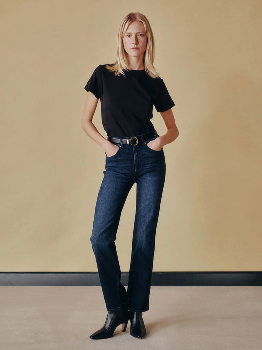 DL 1961 Patti Straight High Rise Vintage 31" Jeans - Blue Cave