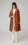 Alexis Slim-Fit Suede Trench Coat - Copper