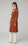 Alexis Slim-Fit Suede Trench Coat - Copper