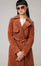 Alexis Slim-Fit Suede Trench Coat - Copper