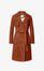 Alexis Slim-Fit Suede Trench Coat - Copper