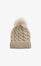 Amalie Cable-Knit Hat With Detachable Feather Pompom - Hush