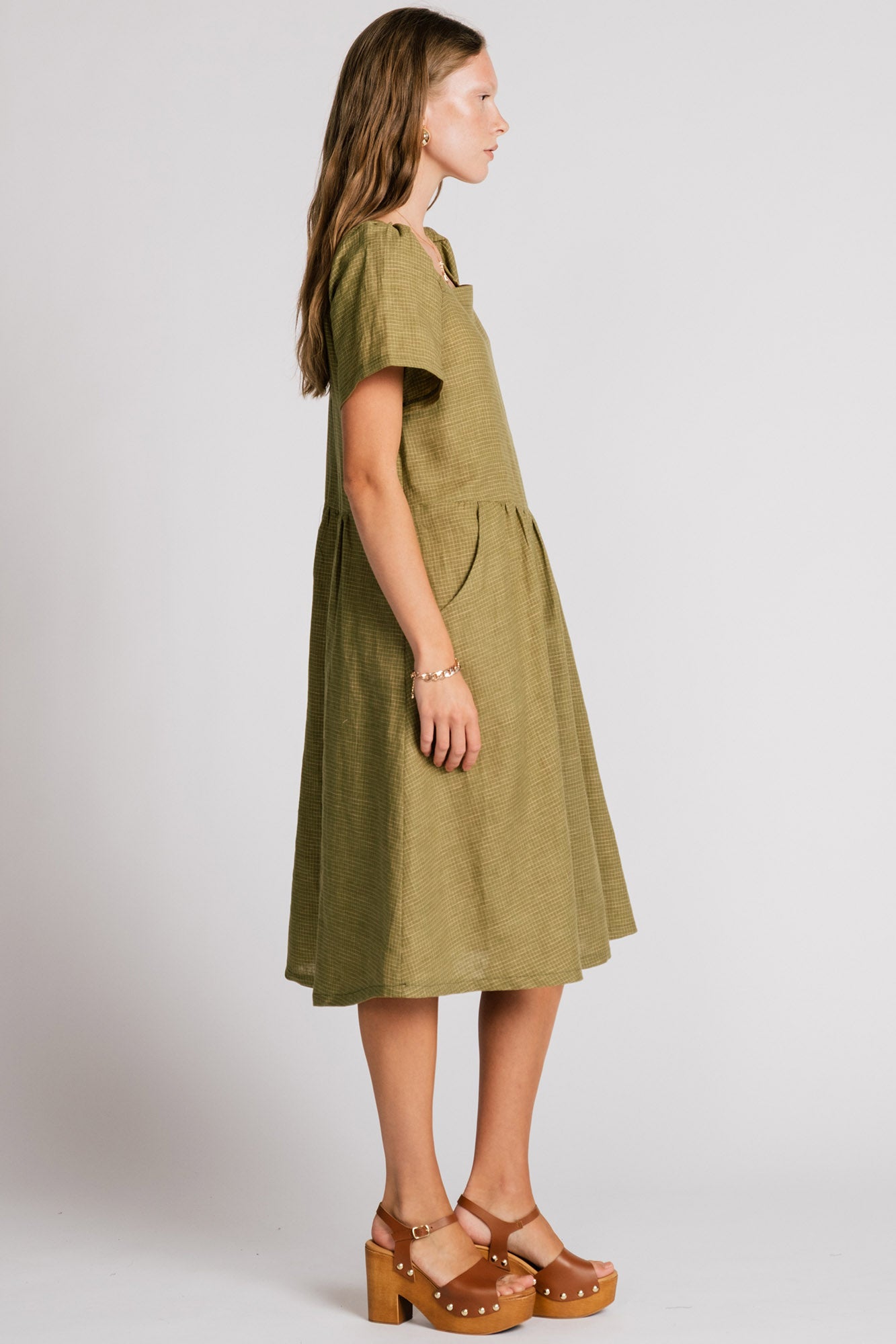 Allison Wonderland Warbler Dress - Avocado