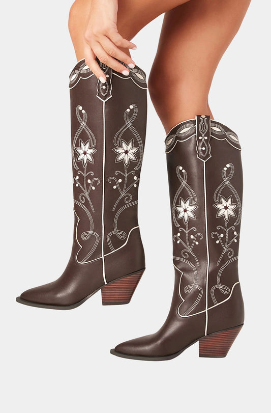 Aviva Boots - Chocolate Ivory