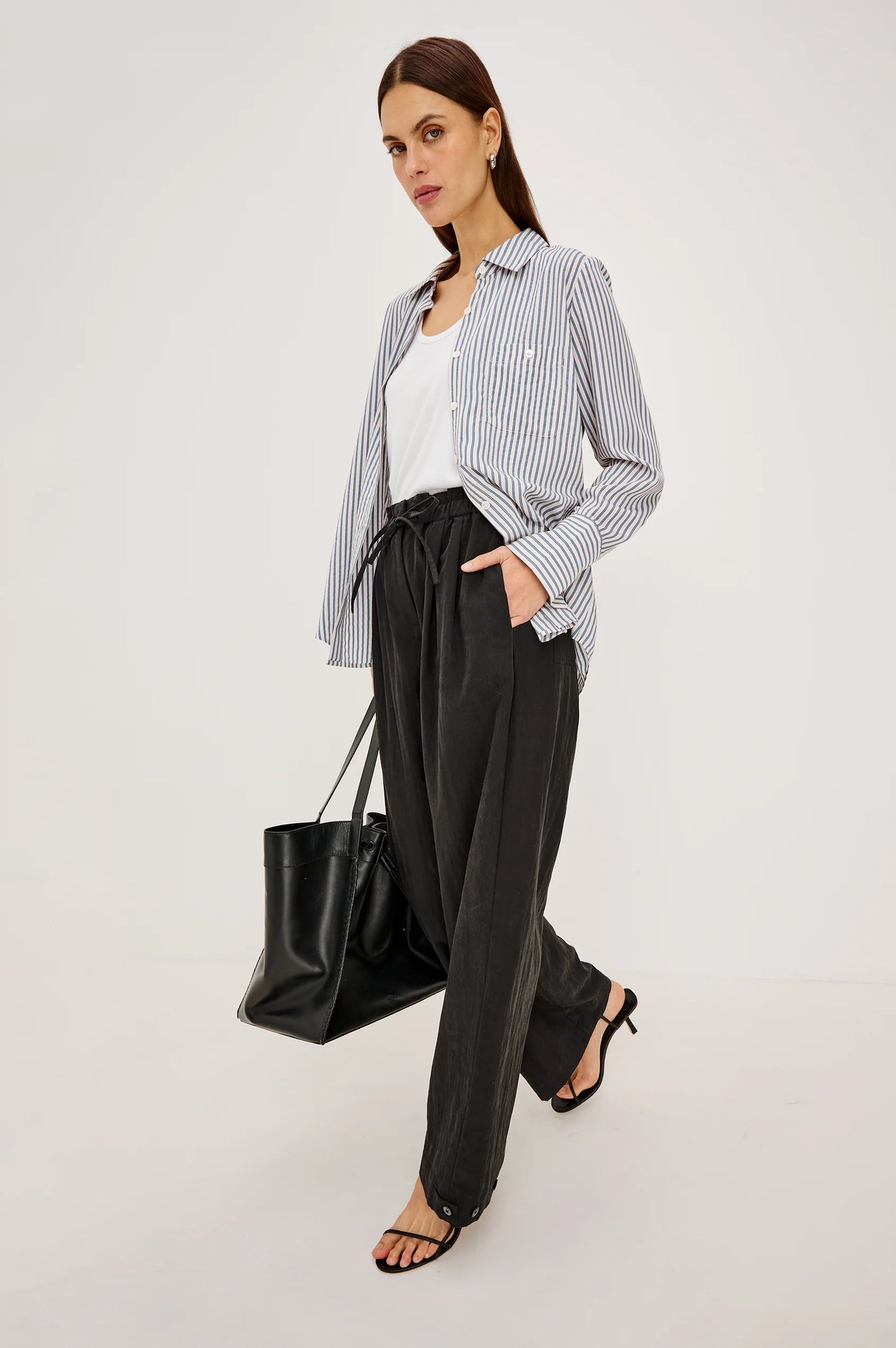 Rails Beck Shirt - Ivory Steel Blue Stripe