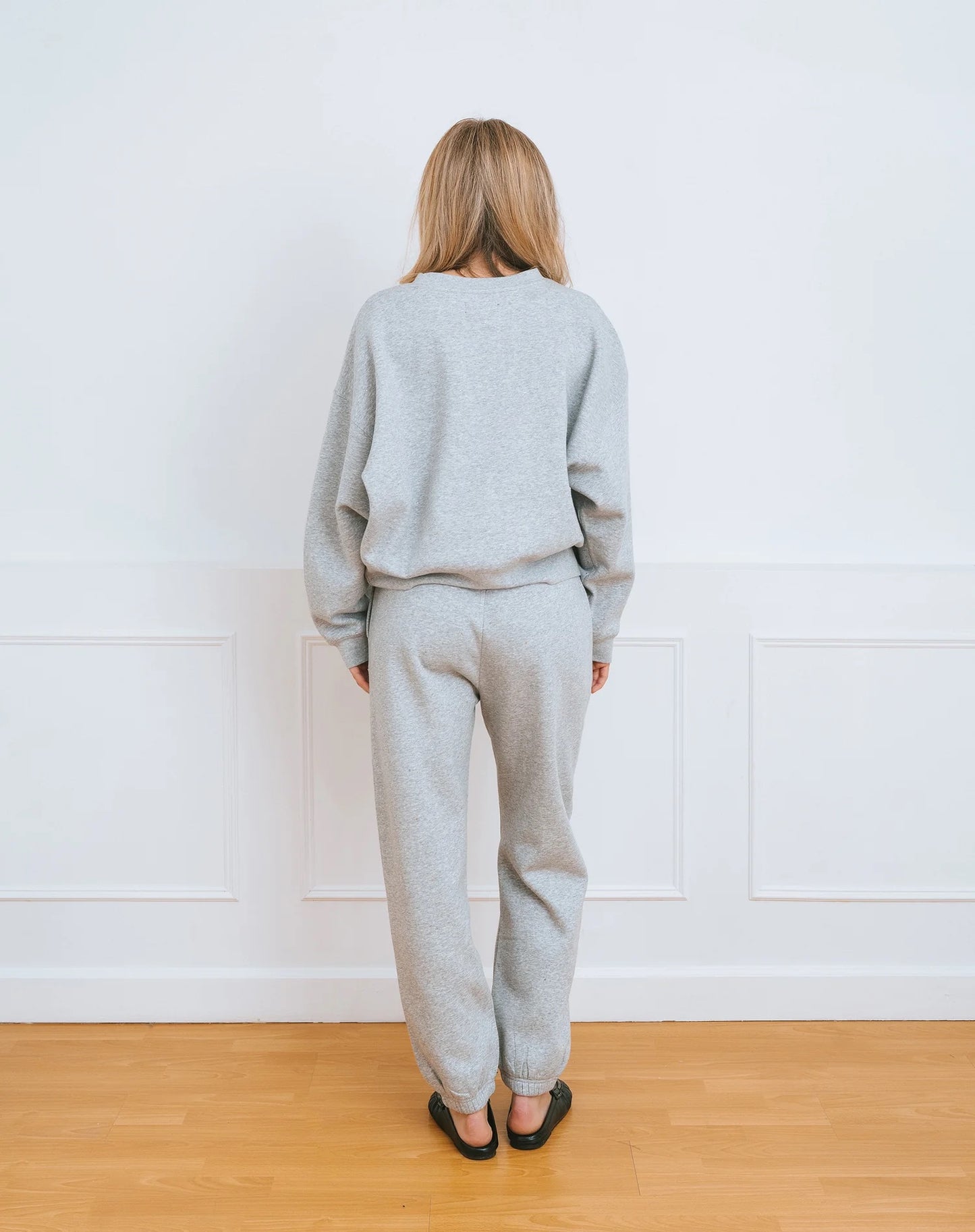 Brunette the Label Rhinestone Strass Girlfriend Crew - Grey Melange