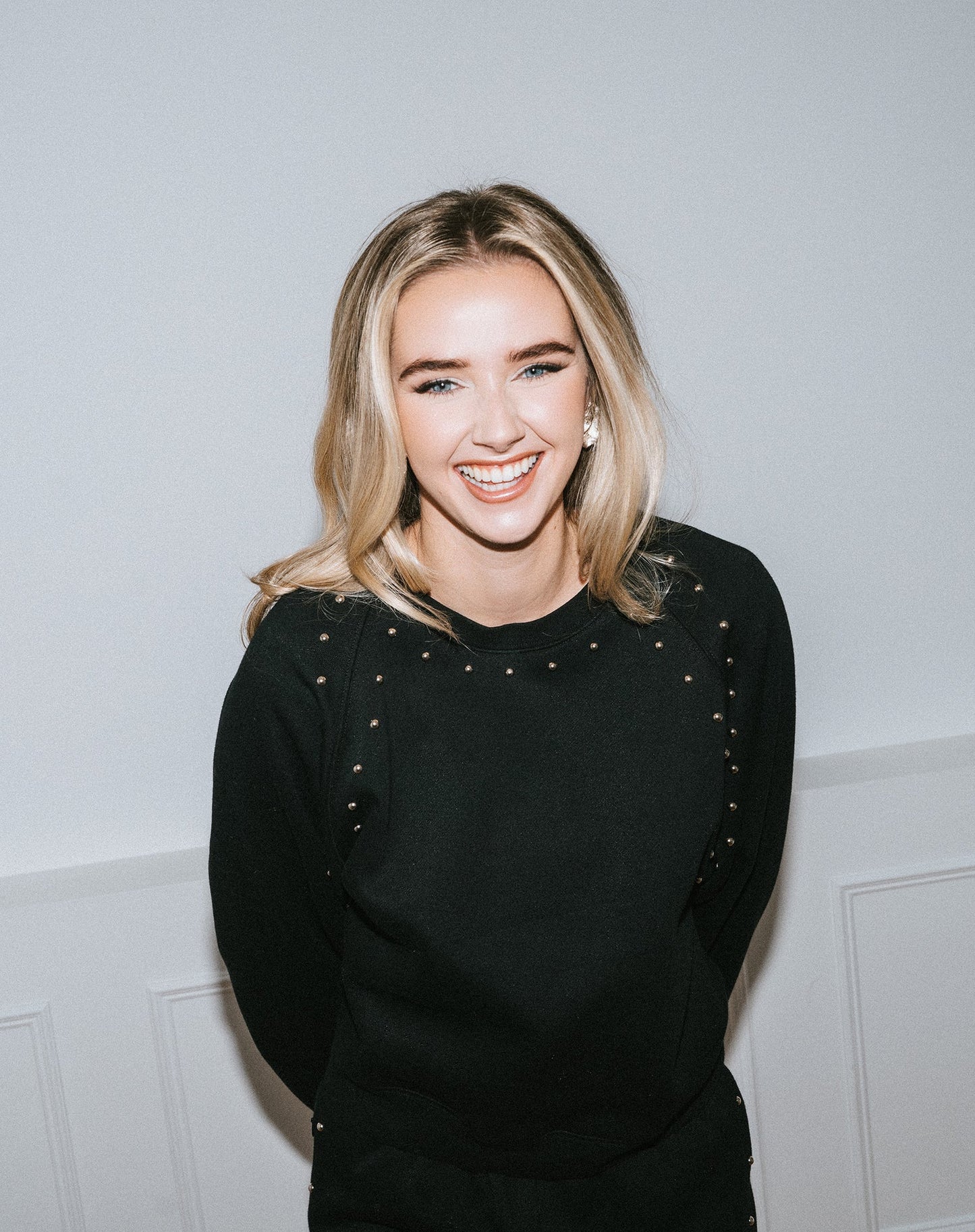 Brunette the Label Studded Cousin Crew - Black